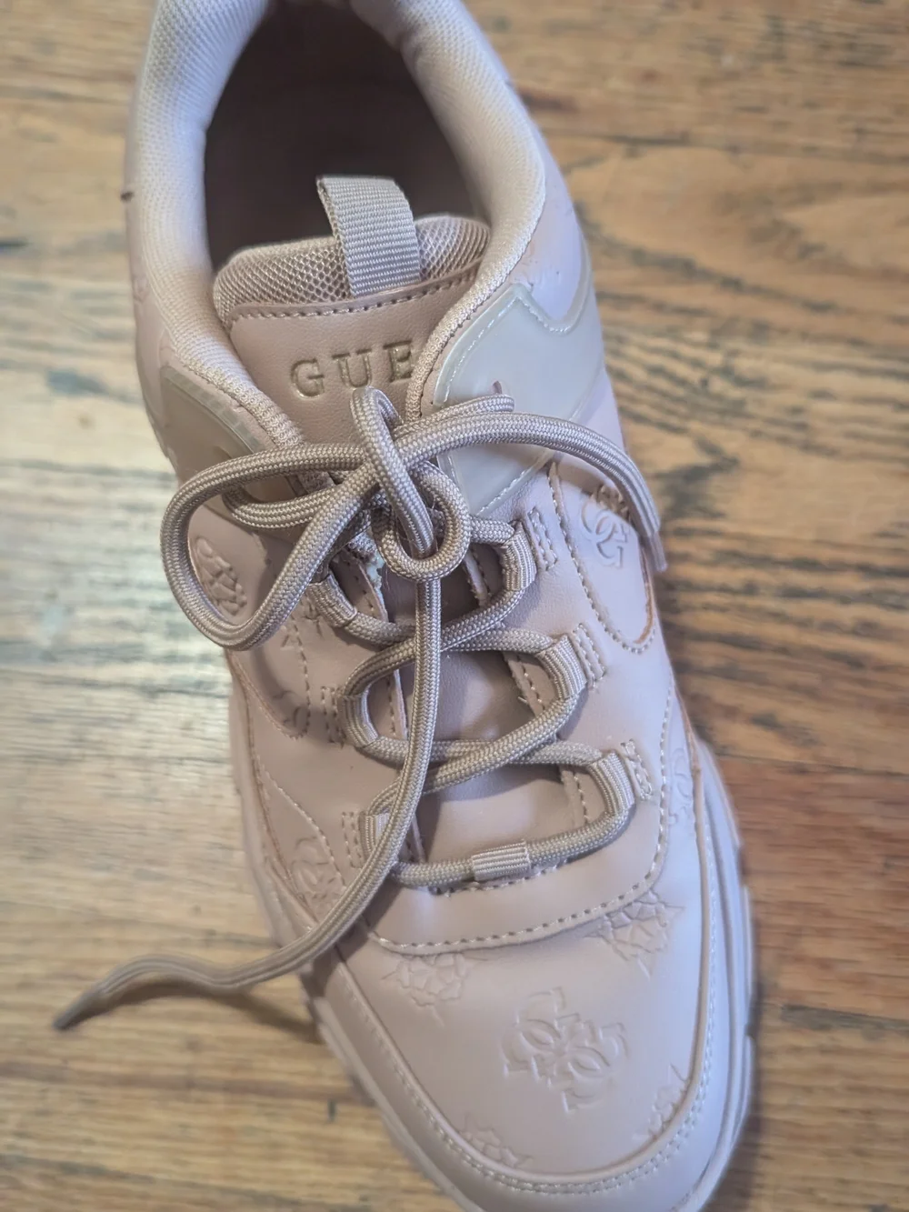 Guess Platform Lace-Up Sneakers in Blush Pink